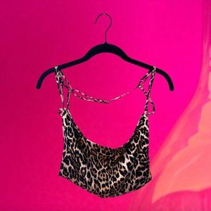Leopard Print Backless Crop Top